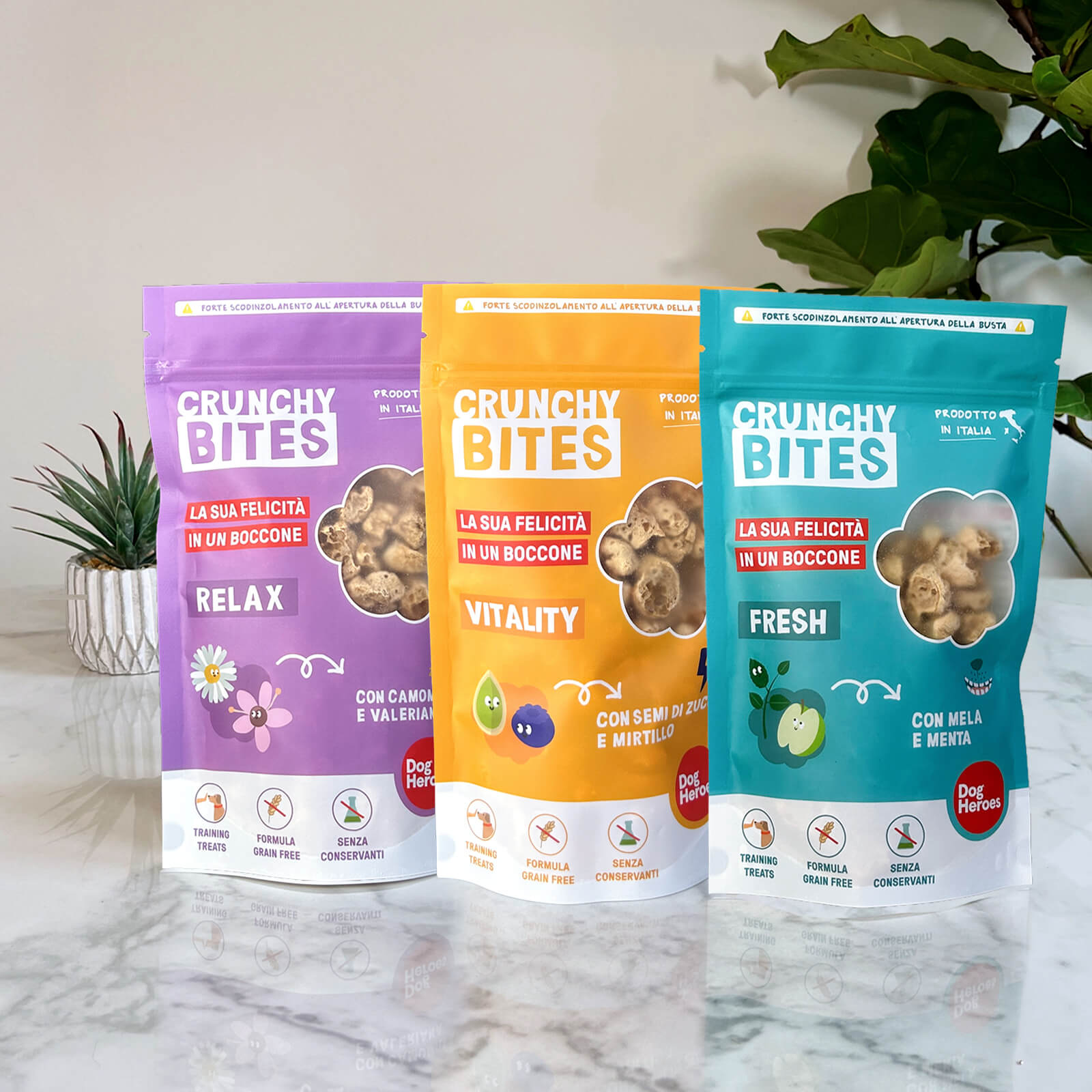 Crunchy bites: i primi training treats Dog Heroes