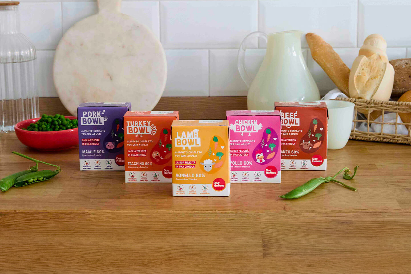 Confezioni Dog Heroes della linea dispensa in brik, foto del produttore